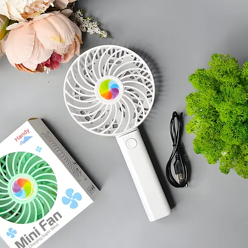 Дитячий портативний USB-вентилятор Mini Fan на акумуляторі білий (2628-1) - фото 2