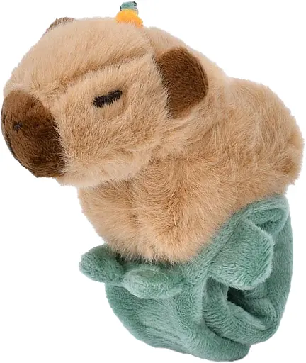 Браслет, 23 см, тварина 8 см, плюш, кіт, собака, капібара (В асортименті)