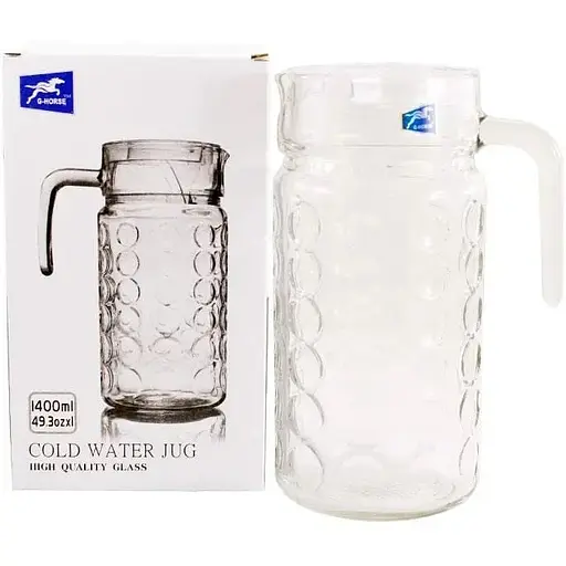 Кувшин стеклянный G-Horse 1.4 л с крышкой (BMJ-192B)