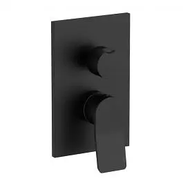 Смеситель для ванны/душа на 2 потребителя Paffoni Tilt с металической накладкой black matt TI018NO/M, Черный матовый - фото 1