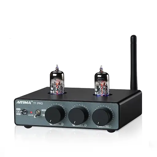 Предусилитель звука AIYIMA T1 Pro black + блок питания 12V Bluetooth 5.1 - фото 1