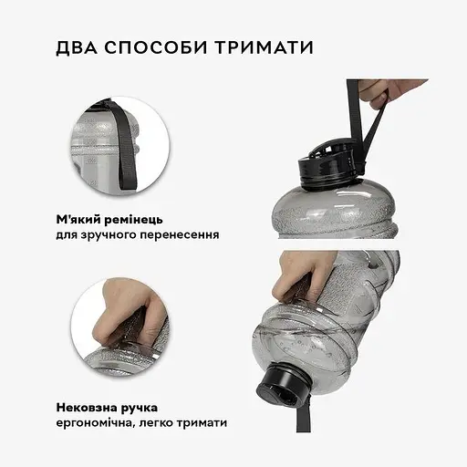 Пляшка IronFlex Gallon Water Bottle 2.2 л Black - фото 4