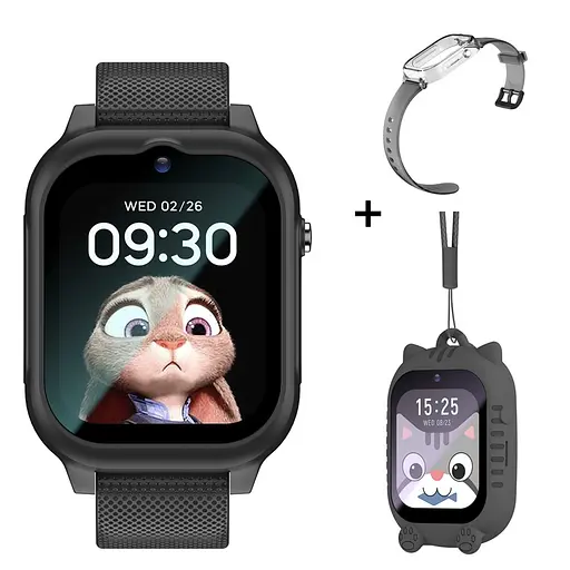 Дитячий смарт-годинник Lemfo K26 з GPS-відеодзвінком HD-камерою та 2 додатковими корпусами в комплекті Чорний - фото 4
