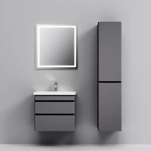 Тумба з умивальником AM.PM Hit підвісна 60 см графіт матовий M93A-FHX0602-WC0602GM38 Графіт - фото 5