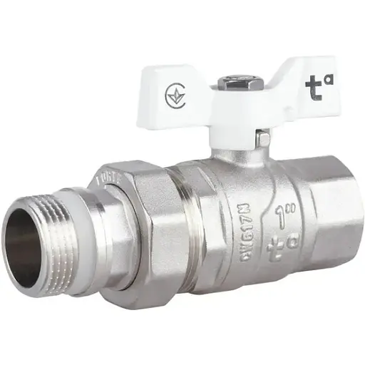 Кран кульовий Thermo Alliance "Американка" Forte 1" ВЗ прямий, антипротікання, метелик SF222W25 - фото 1