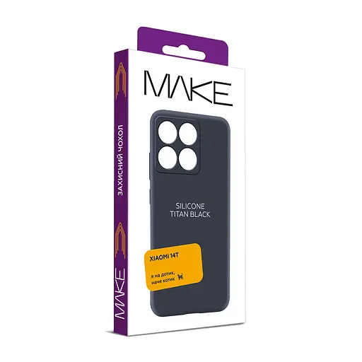 Чохол MAKE Xiaomi 14T Silicone Titan Black - фото 2
