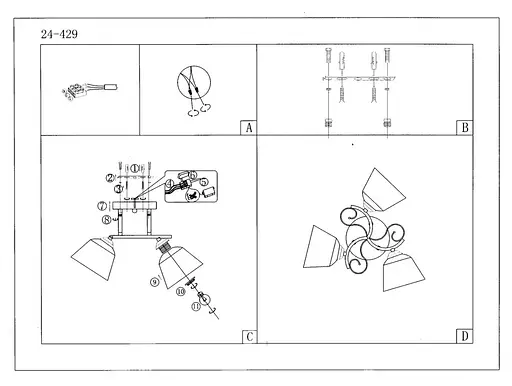 Люстра стельова Brille E27 60W G (LK-689C/3) - фото 2