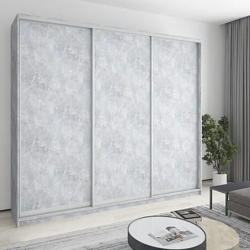 Шафа-купе тридверна MebelStar Комбо AL 3ДСП 270x60x240 см Бетон (MBS-2085)