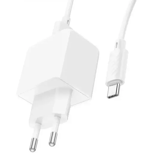 Мережевий зарядний пристрій Hoco CS11A USB білий + кабель USB to Type-C - фото 1