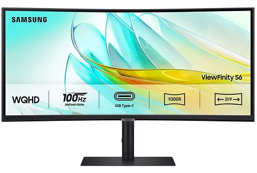 Монитор 34" Samsung ViewFinity S6 S34C650 Curved UWQHD VA 100Hz (LS34C650UAIXUA) - фото 1