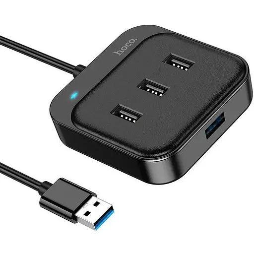 Розгалужувач usb адаптер Hoco HB31 Easy 4-in-1 converter Usb to Usb3.0+Usb2.0x3 120 см - фото 1