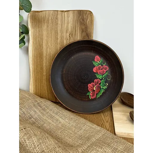 Тарілка керамічна (глиняна) Мак 26 см