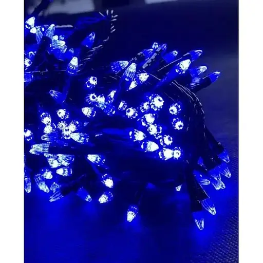 Новогодняя LED гирлянда Конус 18 метров 300 ярких синих лампочек - фото 1