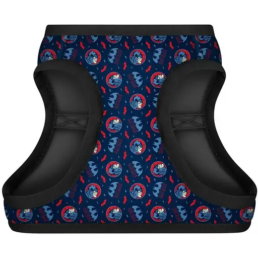 Шлея для собак Waudog Clothes м'яка з QR паспортом, малюнок "Бетмен червоно-блакитний", S1 - фото 2