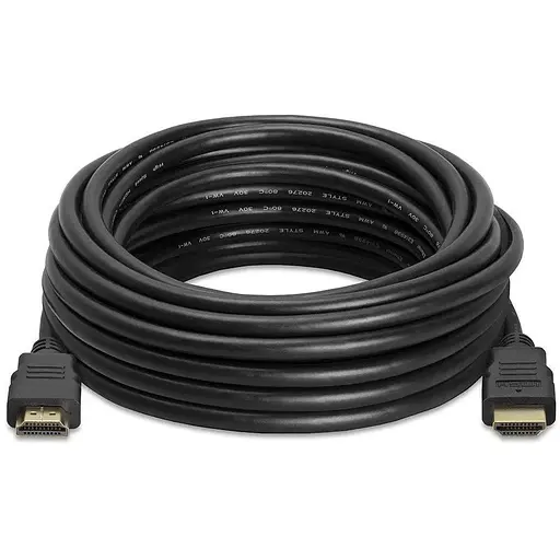 Кабель Merlion HDMI-HDMI HIGH SPEED 20m, v1.4, OD-7.5mm, круглий Black, коннектор Black, (Пакет) Q25