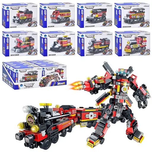 Конструктор Залізничний транспорт, від 91 деталі, робот-потяг, (В асортименті) - фото 3