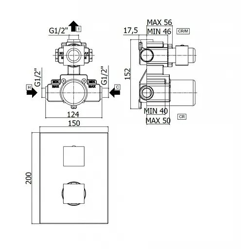 Термостат скрытого монтажа Paffoni Elle LEQ 518 CR/M, Хром - фото 2
