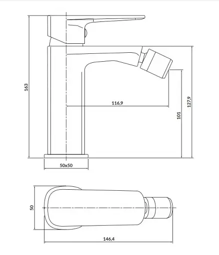 Змішувач для біде Cersanit Larga S951-380 одноважільний Хром 30412 - фото 3