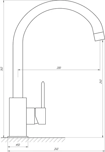 Смеситель для кухни Topaz Corsica TC 8809-H48-BB черный - фото 5
