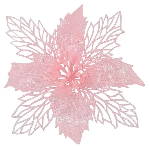 Ялинкова іграшка MIS LT Квітка Різдвяник 17х17х4 см рожевий - фото 1