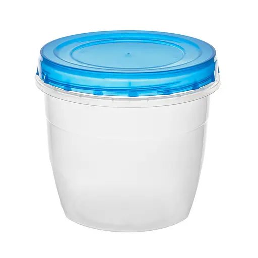 Контейнер лоток судочок круглий із кришкою PP, що закручується, 1 л 88091 - фото 1
