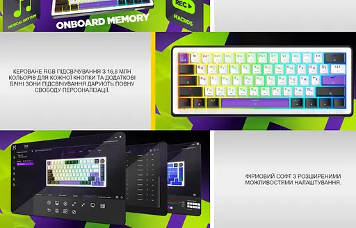 Клавіатура ігрова механічна HATOR HK-60-WV Hellyberry Switch USB White-Violet - фото 10