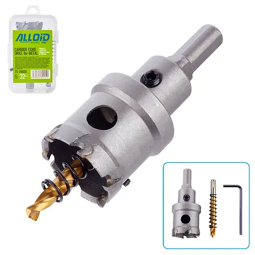 Свердло корончате Alloid Building Tools твердосплавне по металу 32 мм (TS-20032) - фото 2