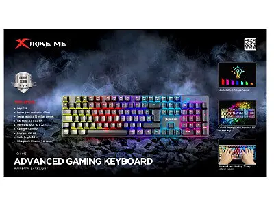 Клавиатура ведущая Xtrike ME GK-980 подсветка 6 цветов LED Черная - фото 4