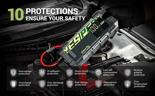 Пуско-зарядное устройство Yesper Armor 66666mah PD100W 2500A - фото 9