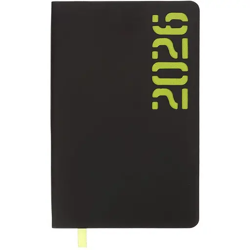 Щоденник датований Buromax Neon 2026 A6 штучна шкіра жовтий (BM.2589-08)