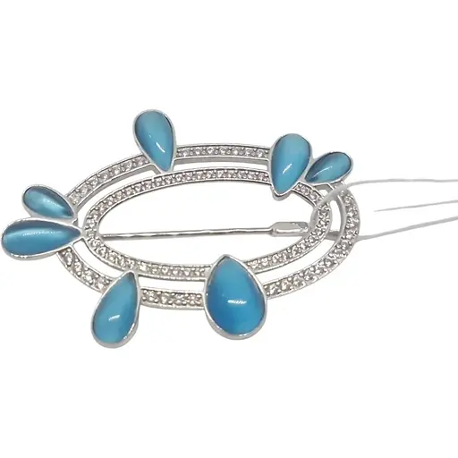 Серебряная брошь Tango с улекситом и фианитами. 660129С