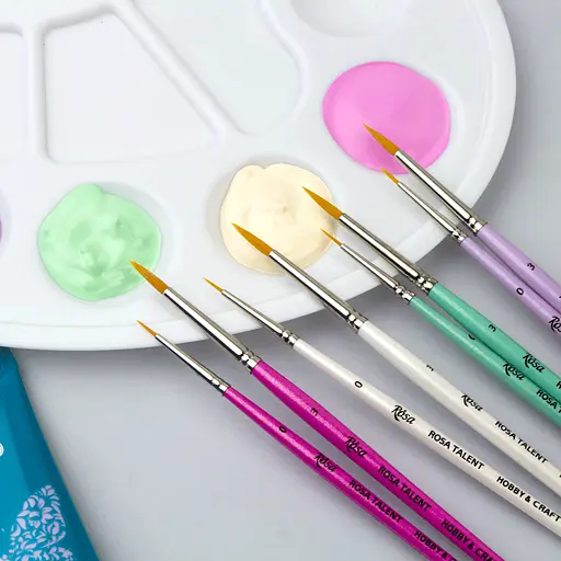 Кисть синтетика круглая HOBBY&CRAFT №00 для декора Rosa Talent - фото 7