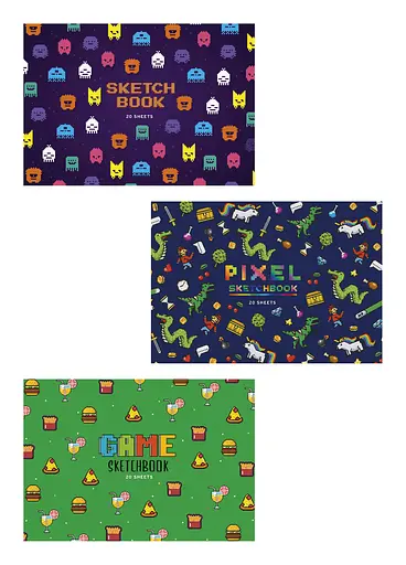 Комплект 3шт. альбомов для рисования. Альбом Школярик А4 20 л. 100г/м2 422 4823088200348 - фото 1