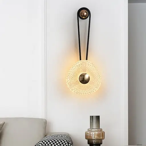 Изысканное декоративное черное бра с имитацией цветка Line F Арт. W07 w5 BK - фото 1