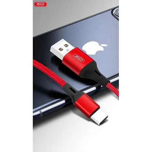 Кабель XO NB143 Плетеный кабель для передачи данных Lightning 1 м Черный - фото 1