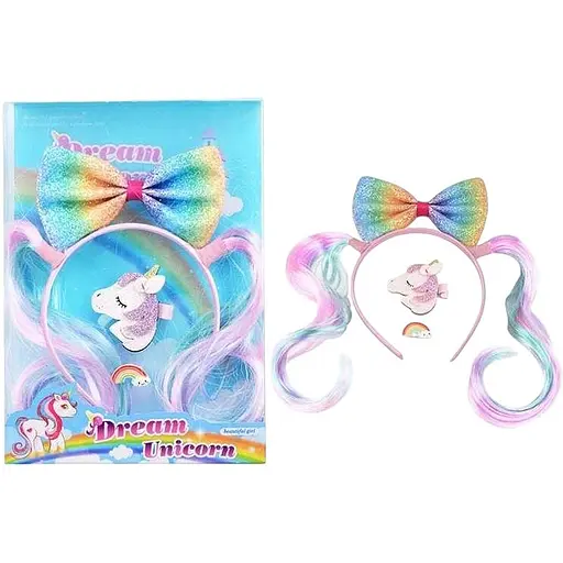 Набор украшений для волос, обруч, бантик, локоны