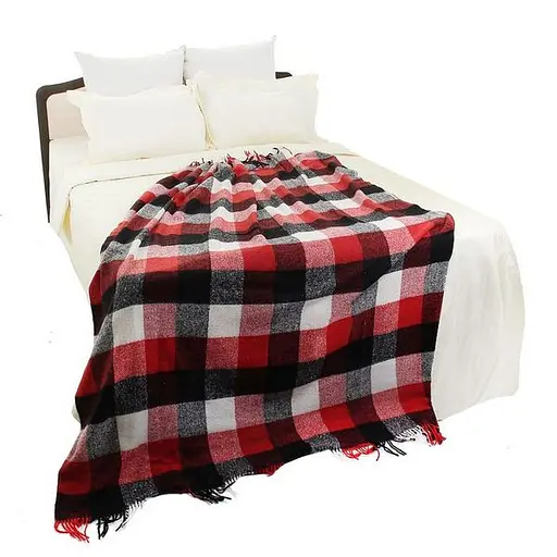 Плед вовняний Vladi Палермо 140x200 біло-червоно-чорний (118025) - фото 1