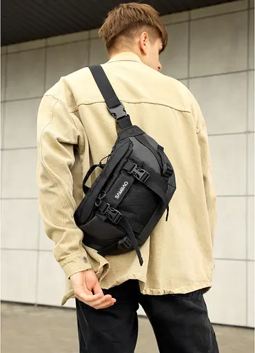 Велика чоловіча поясна сумка бананка для планшета Sambag 38х21 см sum0027311 - фото 13