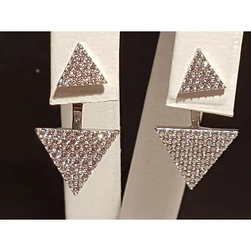 Серебряные серьги-джекеты Qvaliz с фианитами. 902-00981 - фото 4