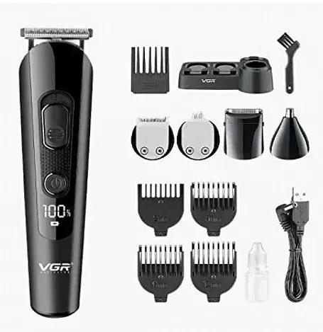 Мужской набор для стрижки VGR V-175 (5 в 1, LED-дисплей, USB)