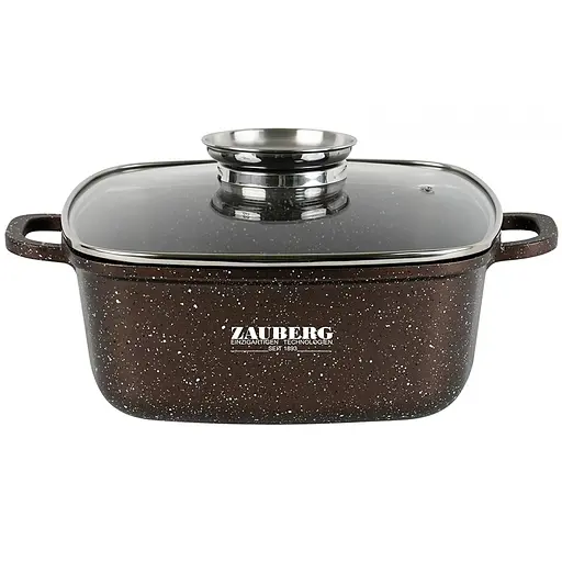 Кастрюля квадратная Zauberg со стеклянной крышкой 5.4 л (000033606) - фото 1