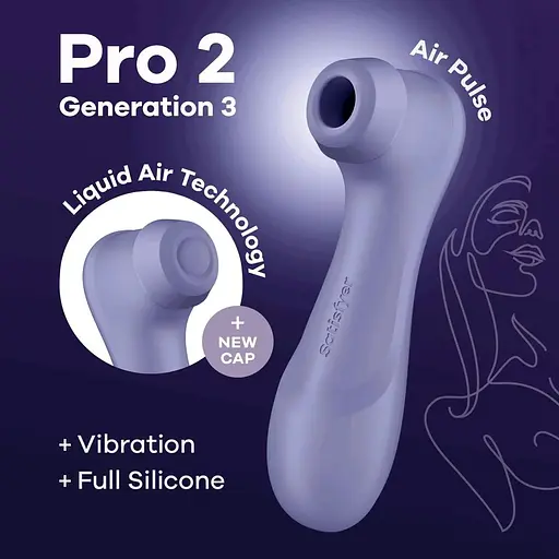 Вакуумний кліторальний стимулятор Satisfyer Pro 2 Generation 3 with Liquid Air Фіолетовий - фото 6