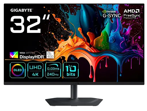 Монітор Gigabyte 31.5" MO32U2 Gaming Monitor UHD OLED 240Hz (MO32U2 Gaming Monitor) - фото 1
