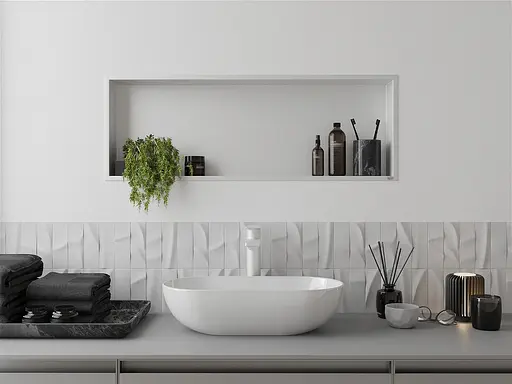 Полка в ванную встроенная Nett YW-70, горизонтальная 70 см Белый - фото 3