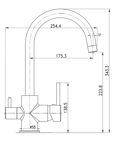 Смеситель для кухни с подключением питьевой воды Imprese Daicy-U 55009-UG Коричневый - фото 2