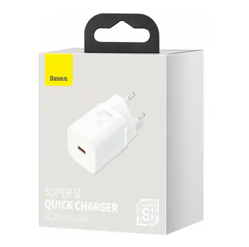 Мережевий зарядний пристрій Baseus Super Si Quick Charger 1C 25W EU Білий - фото 2