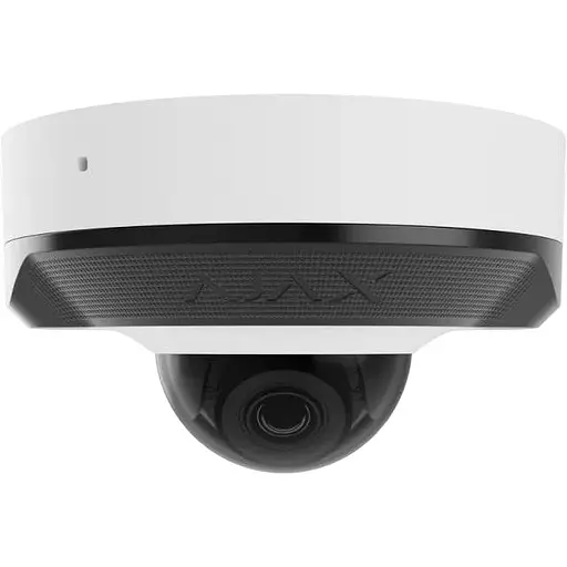 IP-камера Ajax дротова DomeCam Mini, 5мп, 4мм, Poe, True WDR, IP 65, ІЧ 30м, аудіо, кут огляду 75° до 85°, міні купольна, біла