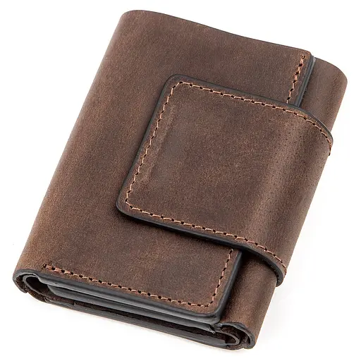 Кожаный портмоне Grande Pelle 7х10х1.5 см acs0014747 - фото 1