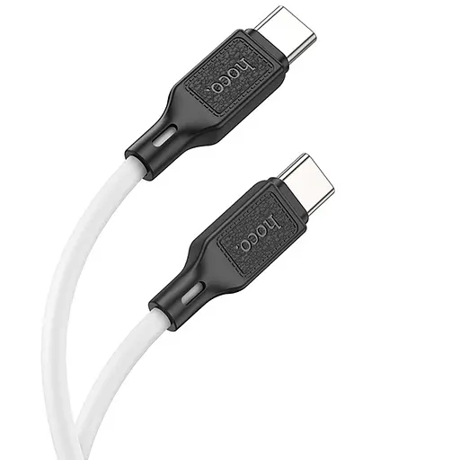 Дата кабель Hoco X90 Cool silicone Type-C to Type-C 60W (1m) White - фото 2