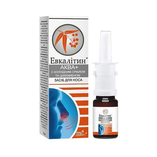 Средство для носа "Эвкалитин Аква плюс" с цикламеном и коллоидным серебром, 10 мл